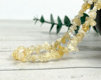 Citrine Chip Beaded Choker Necklace: Boho Gemstone Jewelry
