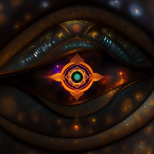 3rd eye - pineal gland, mystical - Digital download - AI art - Artificial intelligence, High quality