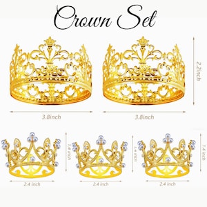 Gold Cake Toppers, Krone Cake Toppers, Prinzessin Krone Cake Top, Metall Cake Toppers für Jahrestag, Hochzeit, Quinceañera, Geburtstag, Kuchen