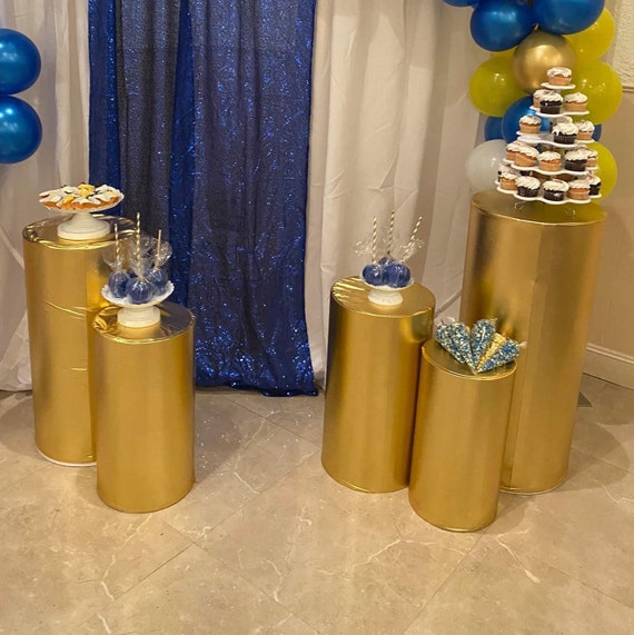 5Pcs Cubierta del cilindro para soportes de cilindro de metal, pedestales  de fondo decoración de fiesta suministros decoraciones accesorios -   España