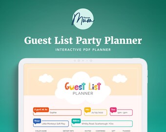 Children's Digital Planner for Party Planning - Guest List and Organizer for Tracking RSVPs, Dietary Requirements and Gifts - plannermumHQ