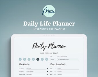 Digital Mom Life Planner - Printable Organizer for Busy Moms - Daily Planning Pages for Mom Life Management - plannermumHQ - Planner Mum