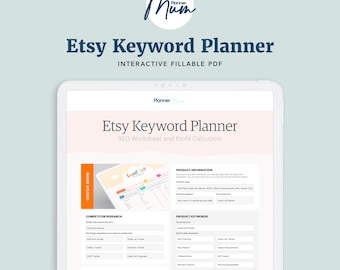 Etsy Listing Optimizer, trefwoordplanner, omzet verhogen, winstcalculator, interactieve pdf, plannermumHQ