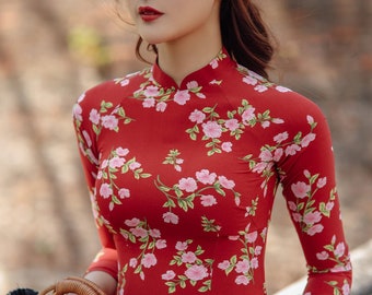 Vietnamese Ao Dai for Women, High quality Ao dai Vietnam, Vietnamese traditional costume include pants