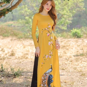 Hand-painted Ao Dai Vietnam High Quality Vietnamese Ao Dai - Etsy