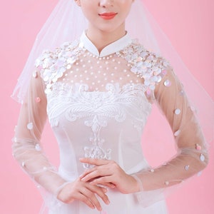 Ao dai Vietnam, High quality Vietnamese traditional costume, Vietnamese Wedding dress, Vietnamese Ao Dai wedding