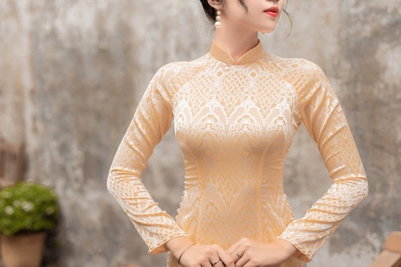 Vietnamese Ao Dai for Women, High Quality Ao Dai Vietnam, Colors Vietnamese  Traditional Costume Include Pants 