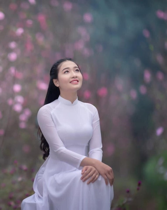 Buy Ao Dai Trang Vietnam, High Quality Vietnamese White Ao Dai