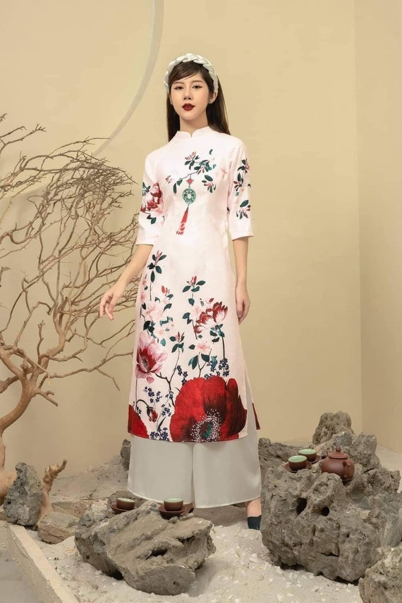 Ao Dai Vietnam, Vietnamese Modern Ao Dai , High Quality Vietnamese  Traditional Costume, Vietnamese Traditional Clothing, Soft Silk Clothes 