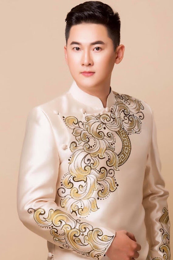 Ao Dai Vietnam for Men, High Quality Hand-drawn Vietnamese Traditional  Costume, Vietnamese Traditional Clothing -  Canada