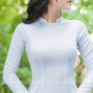 Vietnamese Ao Dai for Women, High quality Ao dai Vietnam, Colors Vietnamese traditional costume include pants image 6