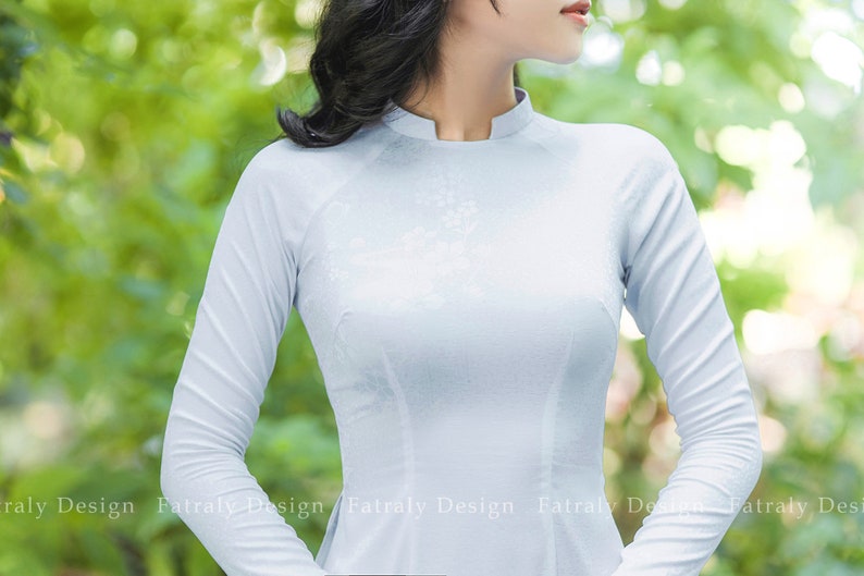 Vietnamese Ao Dai for Women, High quality Ao dai Vietnam, Colors Vietnamese traditional costume include pants image 6