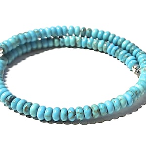 Natural Turquoise Memory Wire Stacking Bracelet, Turquoise cuff, Turquoise Bangle, Southwest Jewelry, Arizona Turquoise, Turquoise Jewelry