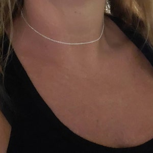 Delicate Sterling Silver Choker Necklace, Simple Sterling 925 Choker, Layering Necklace, Minimalist Necklace, Sterling Necklace, Fine Silver