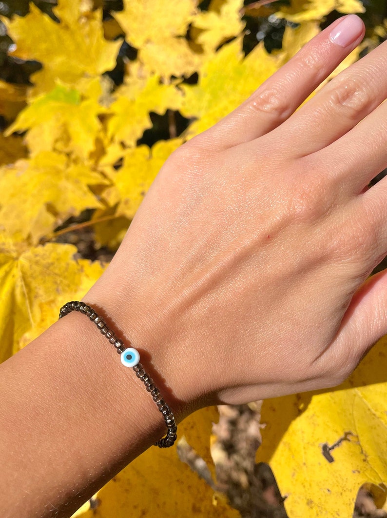 Evil Eye Bracelet Adjustable Simple Dainty Etsy
