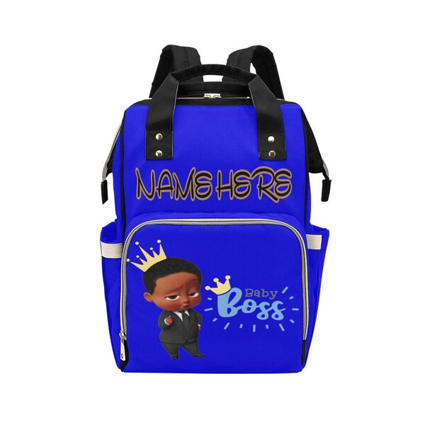 Personalized Blue Boy Baby Boss Diaper Bag