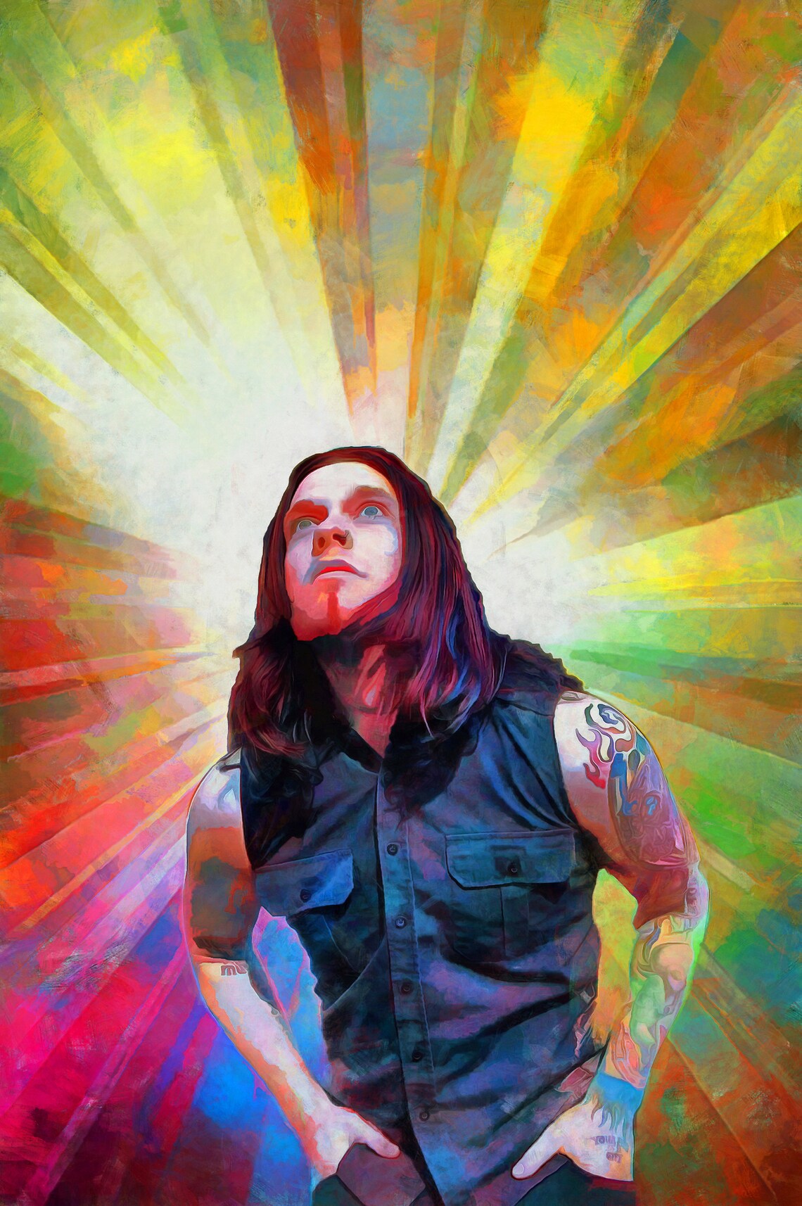 Shinedown Brent Smith Art burning Bright Free US Etsy UK