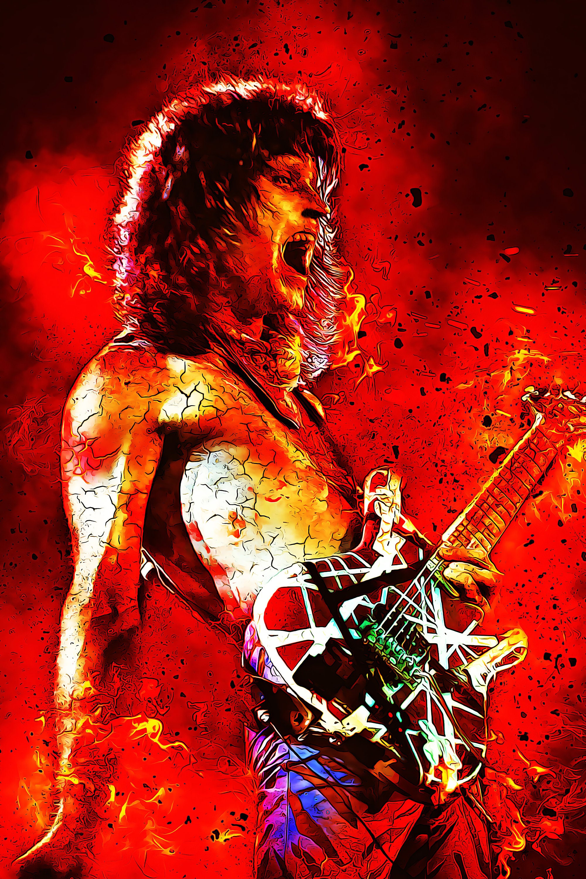 Van Halen Eddie Van Halen Tribute Poster And Metal Art Etsy