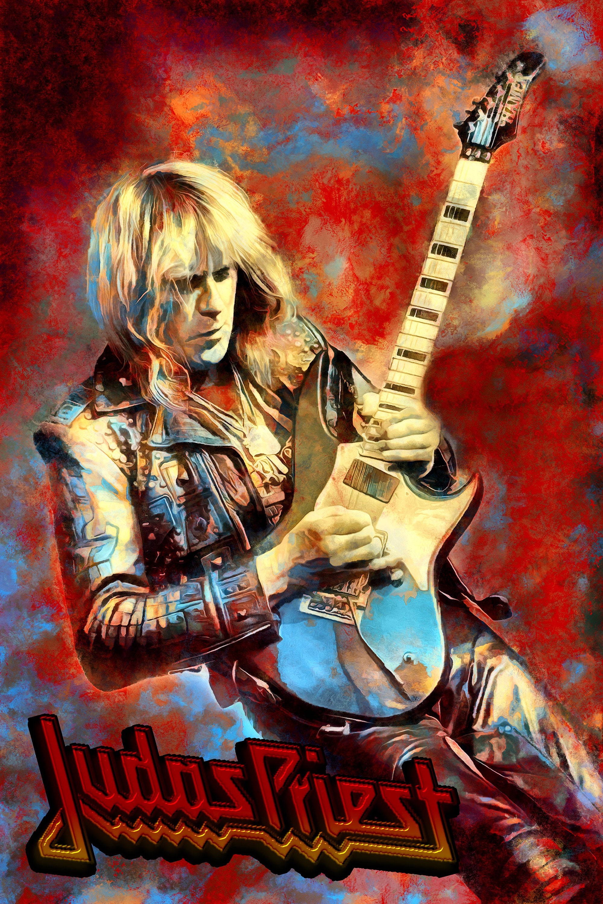 Judas Priest Glenn Tipton Postermetal Art Victim Of Etsy