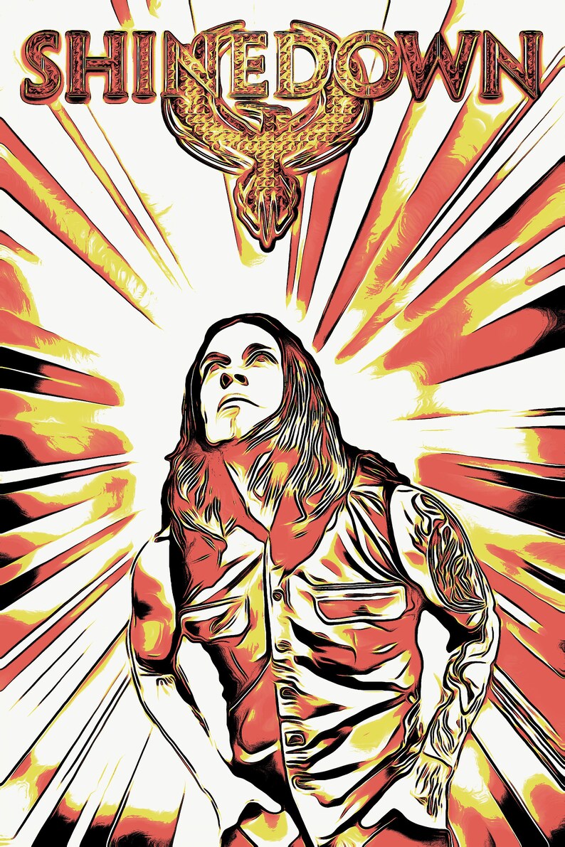 Shinedown Poster And Metal Art Burning Bright Etsy