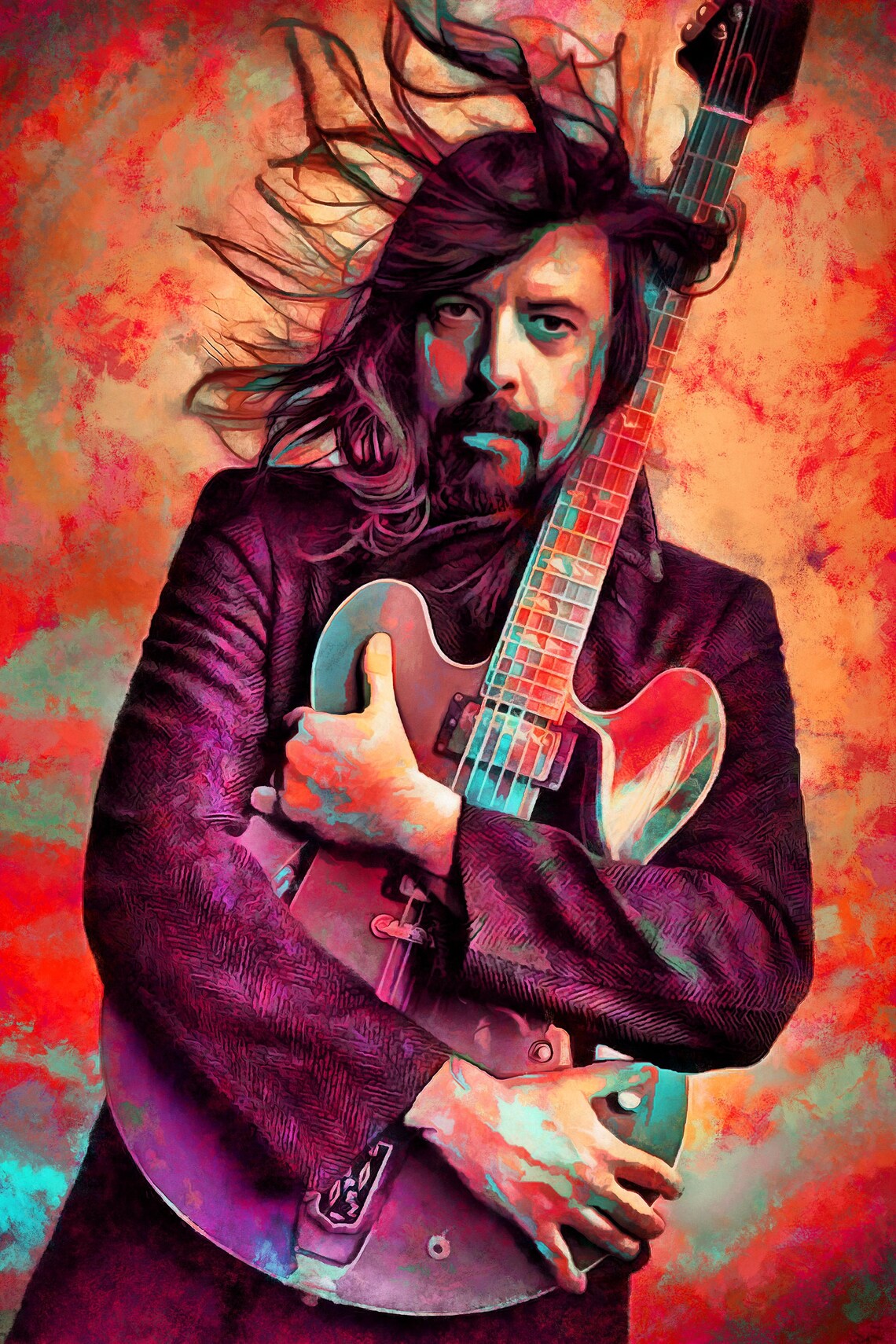 Foo Fighters Dave Grohl Art aurora Free US Etsy