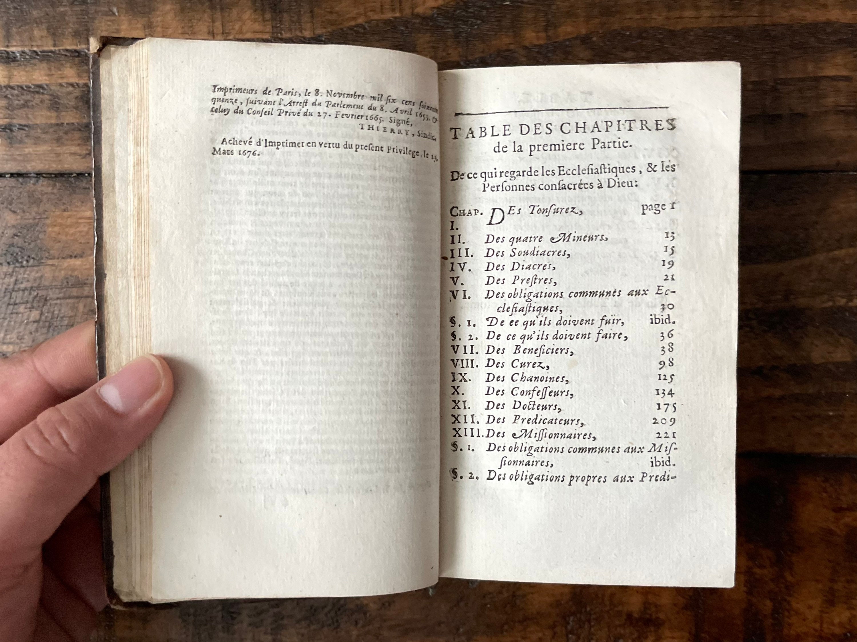 1677 RARE Antique French Book | “examen Général De Tous Les États ...