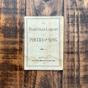 1876 Antique Miniature Book | “ The Homestead Library of Poetry and Song” | 1800s book 19th century antique book