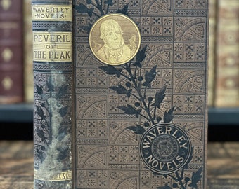 1880 Sir Walter Scott Waverley Roman | “Peveril des Gipfels” | Antikes Viktorianisches Buch