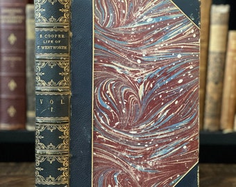 1874 “The Life of Thomas Wentworth, Earl of Strafford and Lord-Lieutenant of Ireland” by Elizabeth Cooper | Victorian Antique Book 1800s