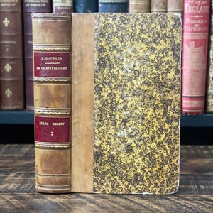 1877 Antique French Religious Book| “Le Christianisme et Les Temps Présents” | Antique Victorian Book