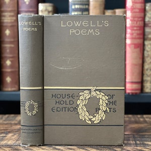 1890 Victorian Poetry Book | “The Poetical Works of James Russel Lowell” | Small Antique Book