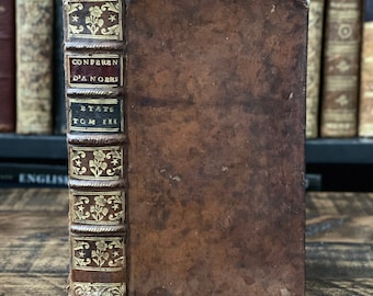 1777 Seltenes Französisches Antikes Buch| „Conférences Ecclésiastiques du Diocese D’angers, sur les États“ | Vol. 3 |Kleines Antikes Buch Seltenes Buch