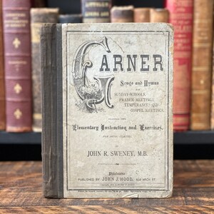 1878 Antique Religious Hymn Book | “The Garner Songs and Hymns “  | Small Antique Book