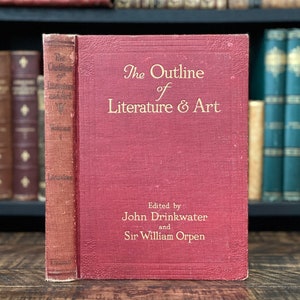 1923 Art and Literature History Book| “The Outline of Literature and Art” | Vol. 1 | Large Vintage Book