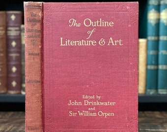 1923 Art and Literature History Book| “The Outline of Literature and Art” | Vol. 1 | Large Vintage Book