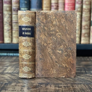 1866 French Antique Prayer Book | “Réflexions et Prières pour La Sainte Communion” |Small Antique Catholic Book Rare Collectible Book