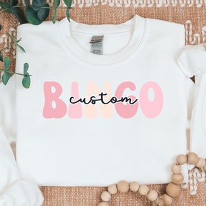 Custom Bingo Sweater, Custom Shirt, Lucky Bingo Shirt, Peace Love Bingo, Bingo Gift, Mothers Day Gift, Christmas Gift for Bingo Lover Mommom