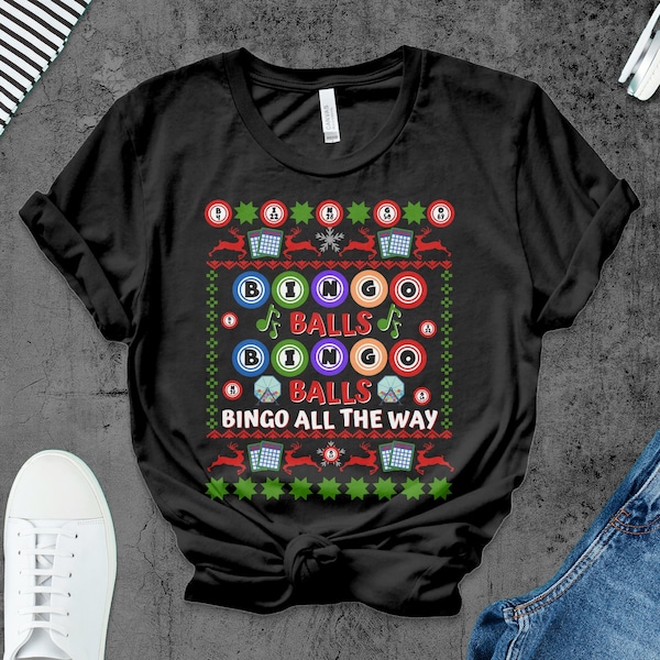 Ugly Christmas Sweater Funny Bingo Shirt for Bingo Lover