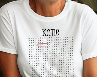 Personalized Word Search, Custom Word Search Shirt, Unique Gift, Hard to Shop, Personalized Group Word Search, Funny Gag Gift, Personalized