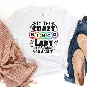 Camiseta de Crazy Bingo Lady, regalo para la abuela, camiseta divertida para mamás, regalo del día de la madre, camiseta divertida