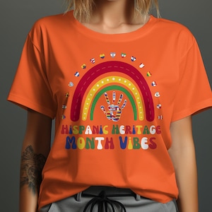Camiseta del mes de la herencia hispana, herencia hispana, camisetas para mujeres, camiseta mexicana, camiseta española, camiseta latina, camiseta de celebración, para mujeres