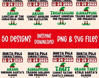 Matching Family Christmas PNG Designs, North Pole Correctional, Funny Group Christmas shirts, Holiday Tshirts, Christmas Png, Digital Xmas