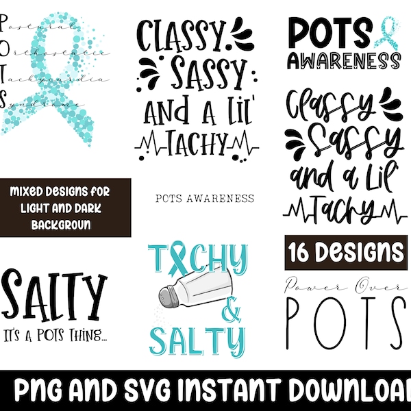 POTS Awareness PNG SVG Instant Download, Dysautonomia png svg, Spoonie png svg, Invisible Illness svg, postural orthostatic awareness png