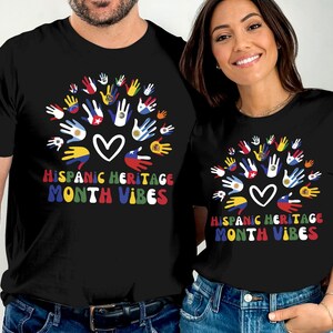 Camiseta del mes de la herencia hispana, herencia hispana, camisetas para mujeres, camiseta mexicana, camiseta española, camiseta latina, camiseta de celebración, para mujeres
