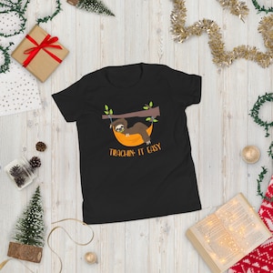 Trachin It Easy Sloth Tracheostomy Awareness Kids shirt Youth