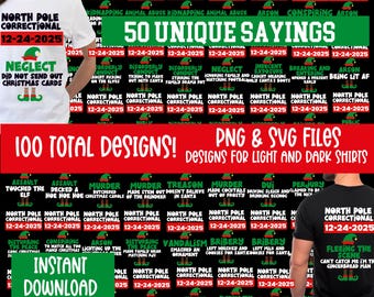Matching Family Christmas PNG Designs, North Pole Correctional, Funny Group Christmas shirts, Holiday Tshirts, Christmas Png, Digital Xmas