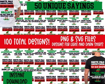 Matching Family Christmas PNG Designs, North Pole Correctional, Funny Group Christmas shirts, Holiday Tshirts, Christmas Png, Digital Xmas