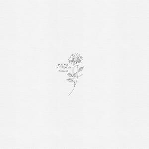 Aster-tatueringsdesign – Septemberfödelseblomma – Fine Line Minimalist Blommig Tatueringsschablon (Digital Nedladdning) bild 1