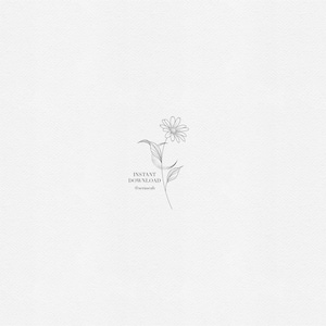 Disegno del tatuaggio della margherita – Fiore di nascita di aprile – Stencil per tatuaggio floreale minimalista a linee sottili (download digitale) immagine 1