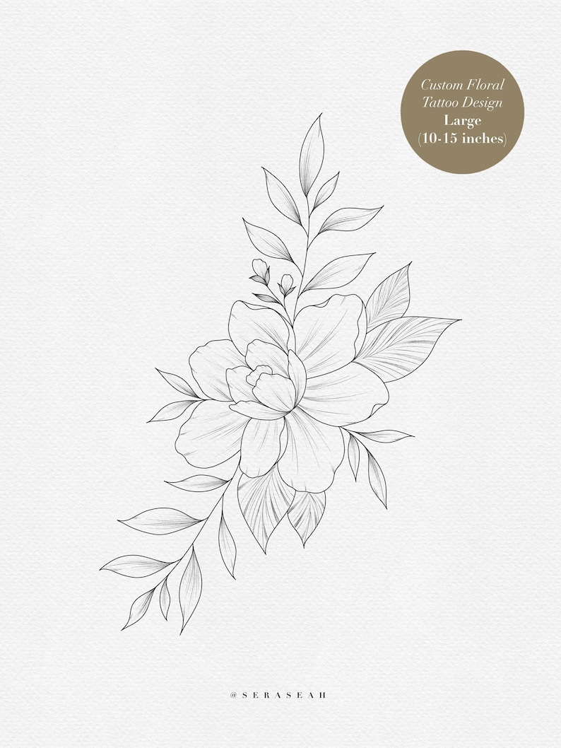 Custom Floral Tattoo Design [Large]